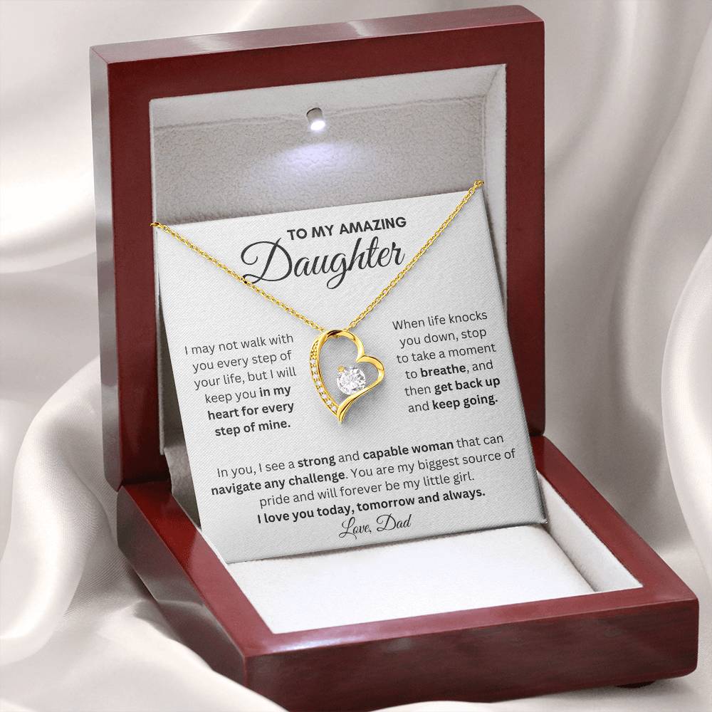 To My Amazing Daughter | Forever Love Necklace Gift | Perfect Present to Say "I Love You Always"