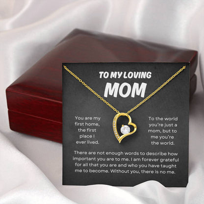 To My Loving Mom | Forever Love Necklace Gift | The Perfect Present to Say "You Mean the World to Me"