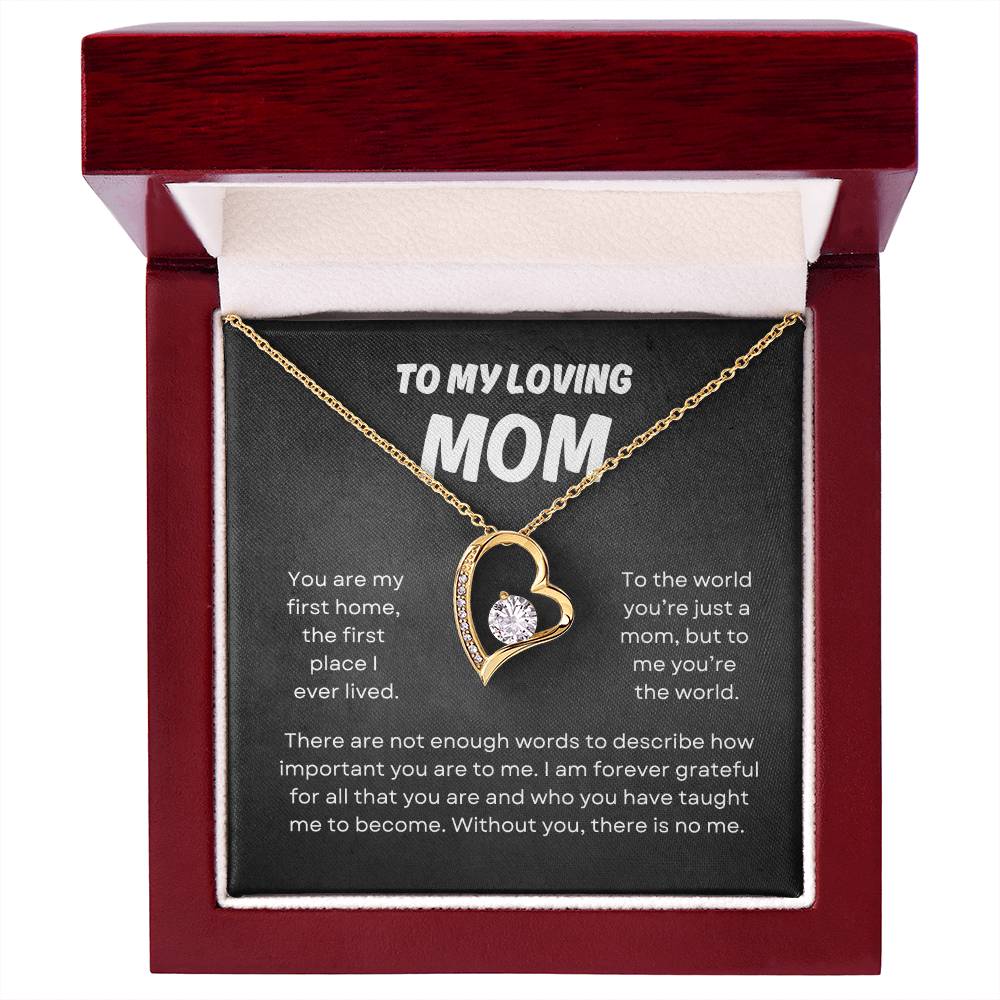 To My Loving Mom | Forever Love Necklace Gift | The Perfect Present to Say "You Mean the World to Me"