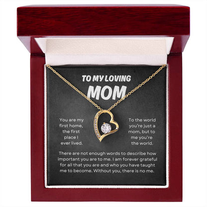 To My Loving Mom | Forever Love Necklace Gift | The Perfect Present to Say "You Mean the World to Me"