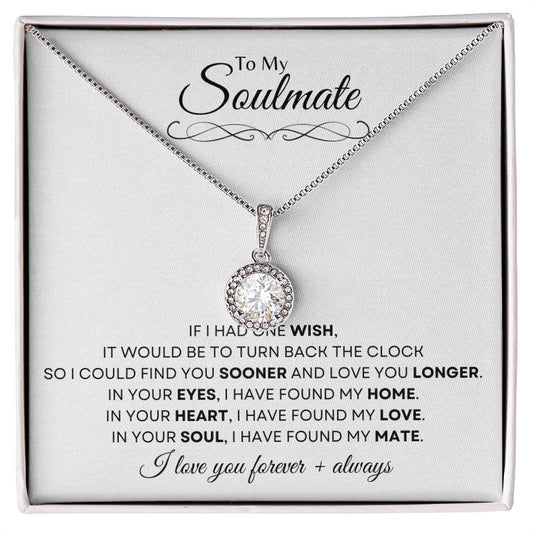 'To My Soulmate | Eternal Hope Necklace Gift | White Gold Finish | The Perfect Present to Say "In You I Have Found My Home, My Love, My Mate"