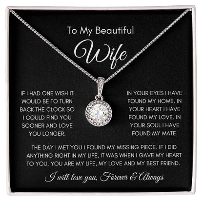 To My Beautiful Wife | Eternal Hope Necklace Gift | The Perfect Present to Say "You Are My Missing Piece"