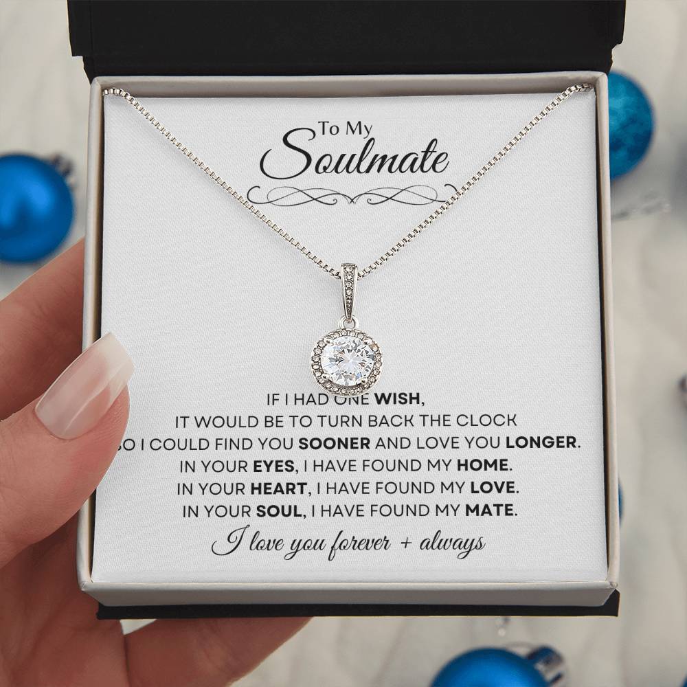 'To My Soulmate | Eternal Hope Necklace Gift | White Gold Finish | The Perfect Present to Say "In You I Have Found My Home, My Love, My Mate"