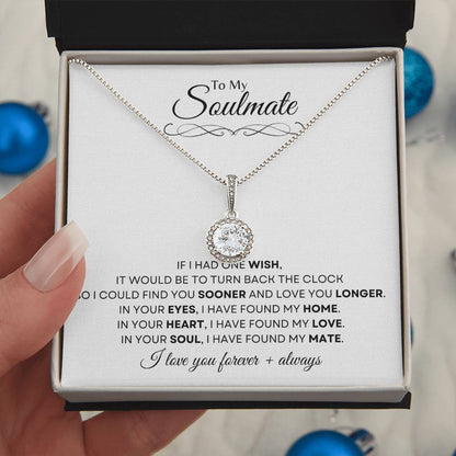 'To My Soulmate | Eternal Hope Necklace Gift | White Gold Finish | The Perfect Present to Say "In You I Have Found My Home, My Love, My Mate"