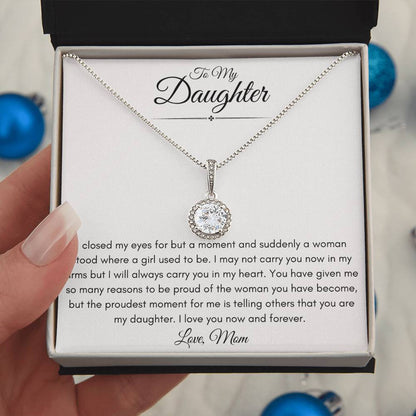 To My Bonus Daughter Love Mom | Eternal Hope Necklace Gift | The Perfect Present to say "I'm Proud to Call You My Daughter"