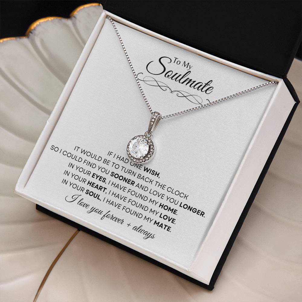 'To My Soulmate | Eternal Hope Necklace Gift | White Gold Finish | The Perfect Present to Say "In You I Have Found My Home, My Love, My Mate"