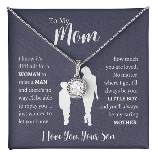 To My Mom From Son | Eternal Hope Necklace Gift | White Gold Finish | The Perfect Present to Say "Thank You Mom I Love You"