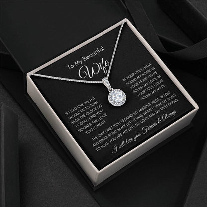 To My Beautiful Wife | Eternal Hope Necklace Gift | The Perfect Present to Say "You Are My Missing Piece"