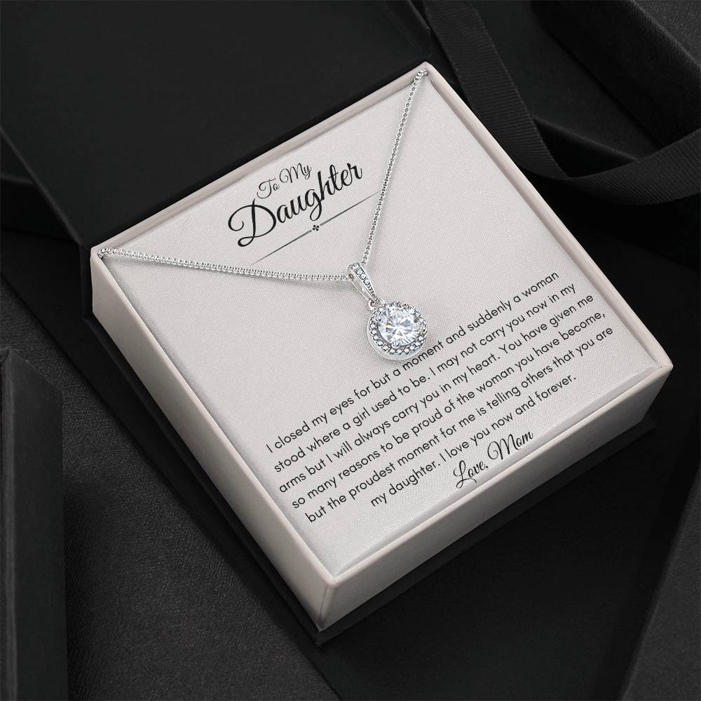To My Bonus Daughter Love Mom | Eternal Hope Necklace Gift | The Perfect Present to say "I'm Proud to Call You My Daughter"
