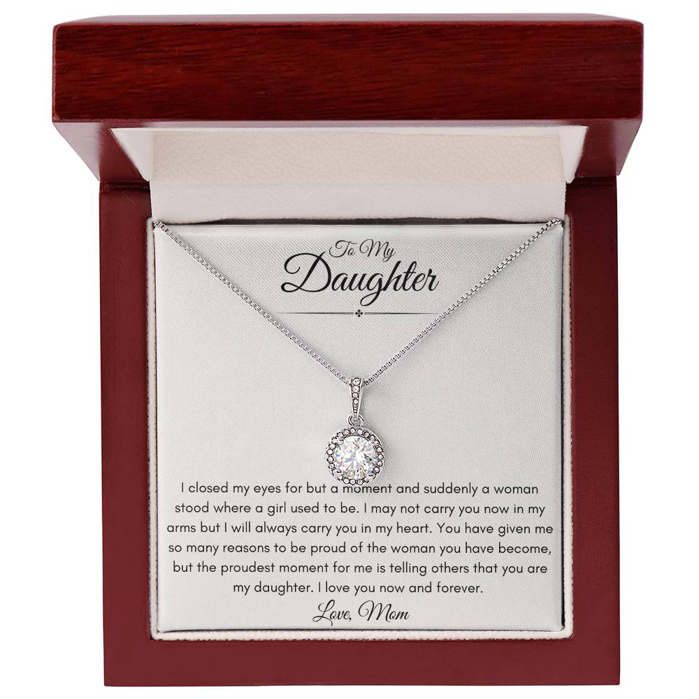 To My Bonus Daughter Love Mom | Eternal Hope Necklace Gift | The Perfect Present to say "I'm Proud to Call You My Daughter"