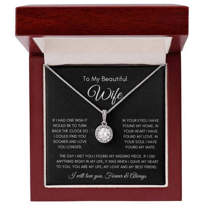 To My Beautiful Wife | Eternal Hope Necklace Gift | The Perfect Present to Say "You Are My Missing Piece"