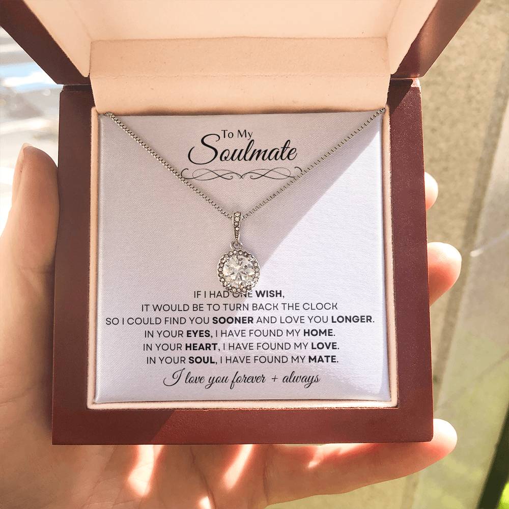 'To My Soulmate | Eternal Hope Necklace Gift | White Gold Finish | The Perfect Present to Say "In You I Have Found My Home, My Love, My Mate"