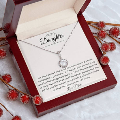 To My Bonus Daughter Love Mom | Eternal Hope Necklace Gift | The Perfect Present to say "I'm Proud to Call You My Daughter"