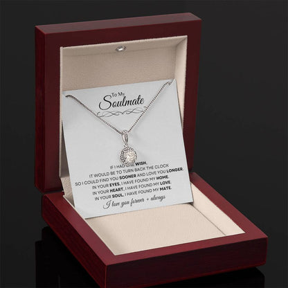 'To My Soulmate | Eternal Hope Necklace Gift | White Gold Finish | The Perfect Present to Say "In You I Have Found My Home, My Love, My Mate"