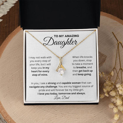 To My Amazing Daughter From Dad | Alluring Beauty Necklace Gift | A Perfect Present to Say "I Love You Always"