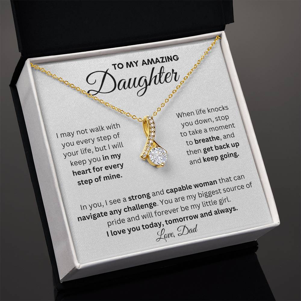 To My Amazing Daughter From Dad | Alluring Beauty Necklace Gift | A Perfect Present to Say "I Love You Always"