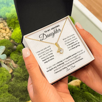 To My Amazing Daughter From Dad | Alluring Beauty Necklace Gift | A Perfect Present to Say "I Love You Always"
