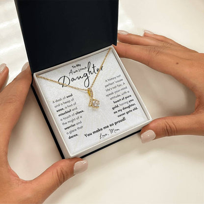 To My Awesome Daughter From Mom | Alluring Beauty Necklace Gift| The Perfect Present to Say "You Make Me So Proud!"