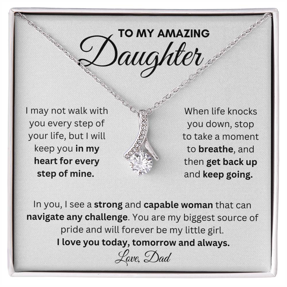 To My Amazing Daughter From Dad | Alluring Beauty Necklace Gift | A Perfect Present to Say "I Love You Always"