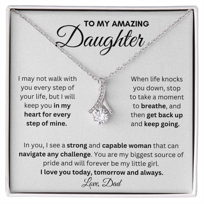 To My Amazing Daughter From Dad | Alluring Beauty Necklace Gift | A Perfect Present to Say "I Love You Always"