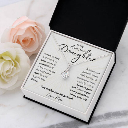 To My Awesome Daughter From Mom | Alluring Beauty Necklace Gift| The Perfect Present to Say "You Make Me So Proud!"