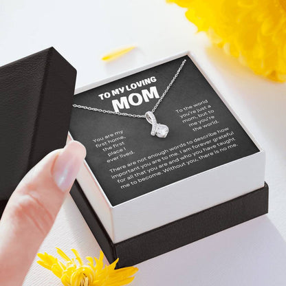 To My Loving Mom | Alluring Beauty Necklace | Yellow or Gold Finish | The Perfect Present to Say "You Mean the World to Me"