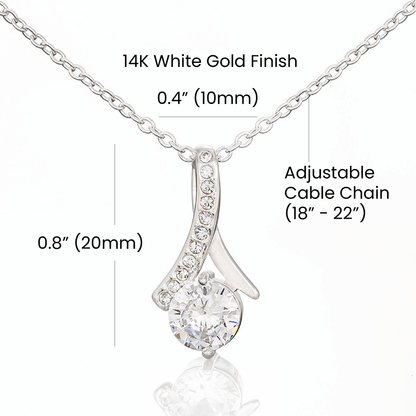 To My Loving Mom | Alluring Beauty Necklace | Yellow or Gold Finish | The Perfect Present to Say "You Mean the World to Me"