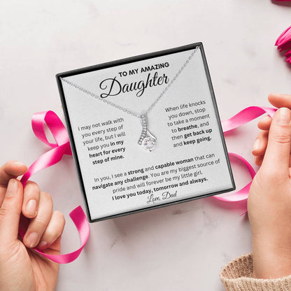To My Amazing Daughter From Dad | Alluring Beauty Necklace Gift | A Perfect Present to Say "I Love You Always"