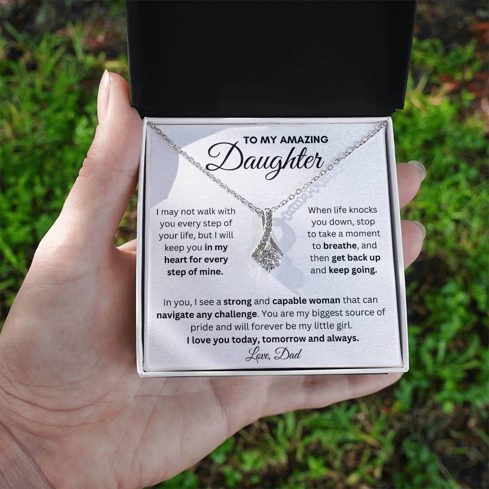 To My Amazing Daughter From Dad | Alluring Beauty Necklace Gift | A Perfect Present to Say "I Love You Always"