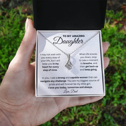 To My Amazing Daughter From Dad | Alluring Beauty Necklace Gift | A Perfect Present to Say "I Love You Always"