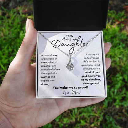 To My Awesome Daughter From Mom | Alluring Beauty Necklace Gift| The Perfect Present to Say "You Make Me So Proud!"