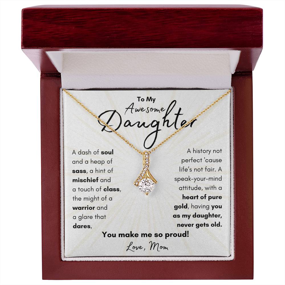 To My Awesome Daughter From Mom | Alluring Beauty Necklace Gift| The Perfect Present to Say "You Make Me So Proud!"