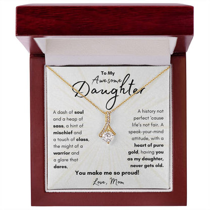 To My Awesome Daughter From Mom | Alluring Beauty Necklace Gift| The Perfect Present to Say "You Make Me So Proud!"