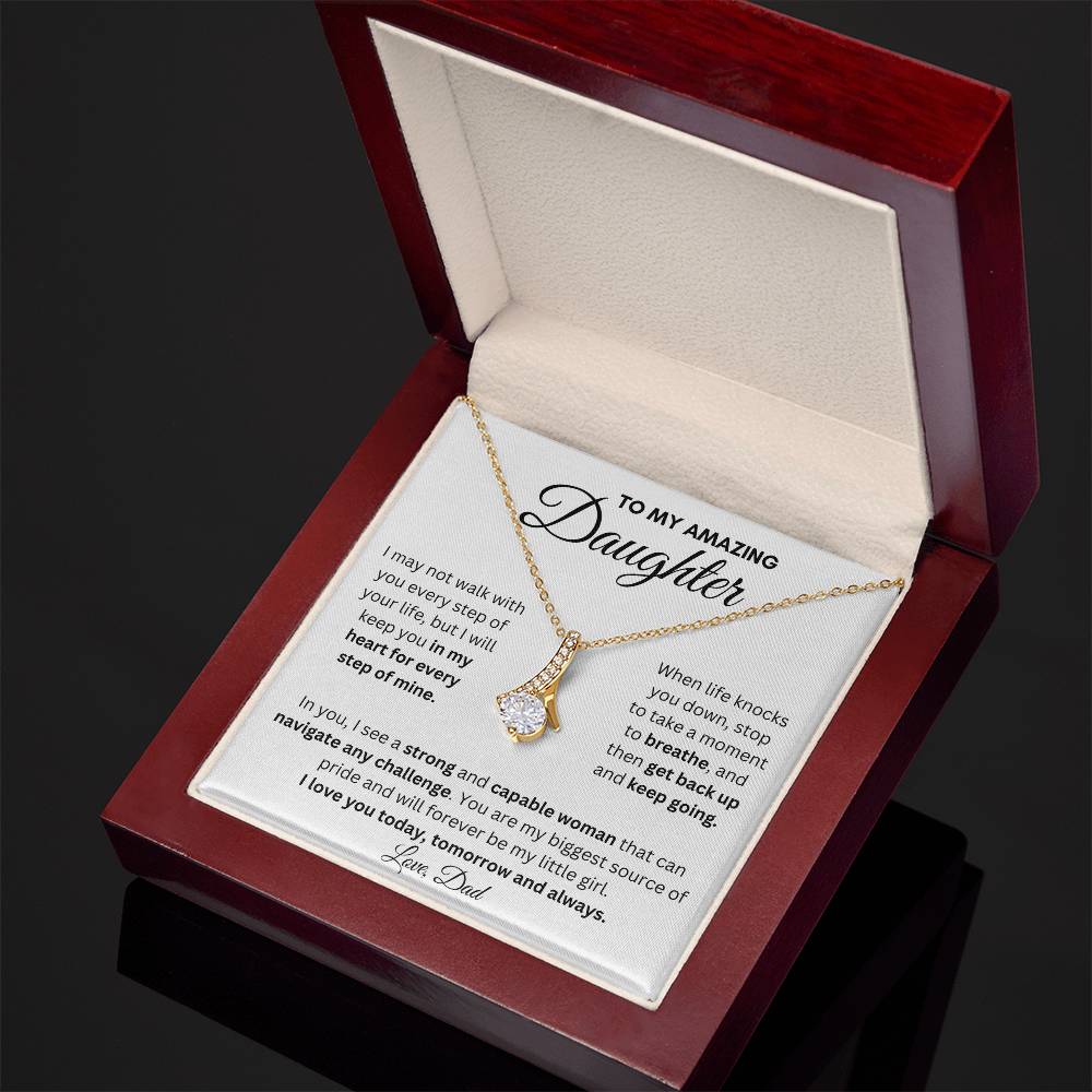 To My Amazing Daughter From Dad | Alluring Beauty Necklace Gift | A Perfect Present to Say "I Love You Always"