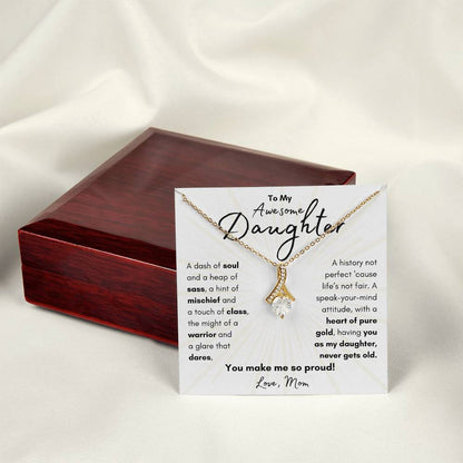 To My Awesome Daughter From Mom | Alluring Beauty Necklace Gift| The Perfect Present to Say "You Make Me So Proud!"