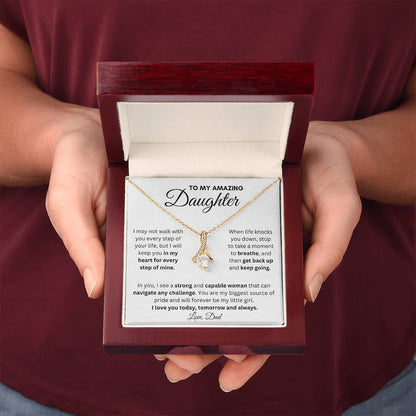 To My Amazing Daughter From Dad | Alluring Beauty Necklace Gift | A Perfect Present to Say "I Love You Always"
