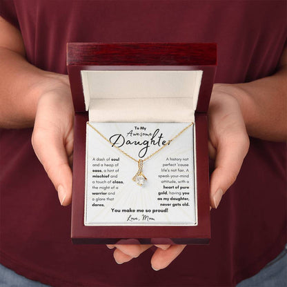 To My Awesome Daughter From Mom | Alluring Beauty Necklace Gift| The Perfect Present to Say "You Make Me So Proud!"