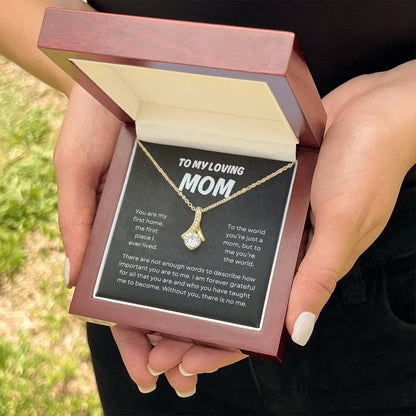 To My Loving Mom | Alluring Beauty Necklace | Yellow or Gold Finish | The Perfect Present to Say "You Mean the World to Me"