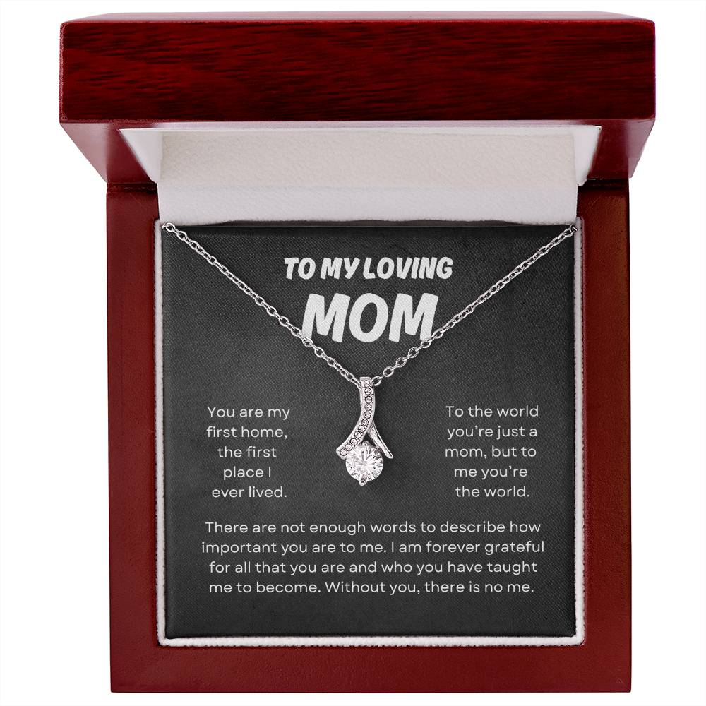 To My Loving Mom | Alluring Beauty Necklace | Yellow or Gold Finish | The Perfect Present to Say "You Mean the World to Me"