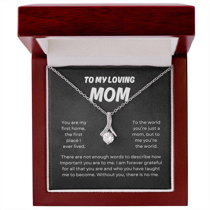 To My Loving Mom | Alluring Beauty Necklace | Yellow or Gold Finish | The Perfect Present to Say "You Mean the World to Me"