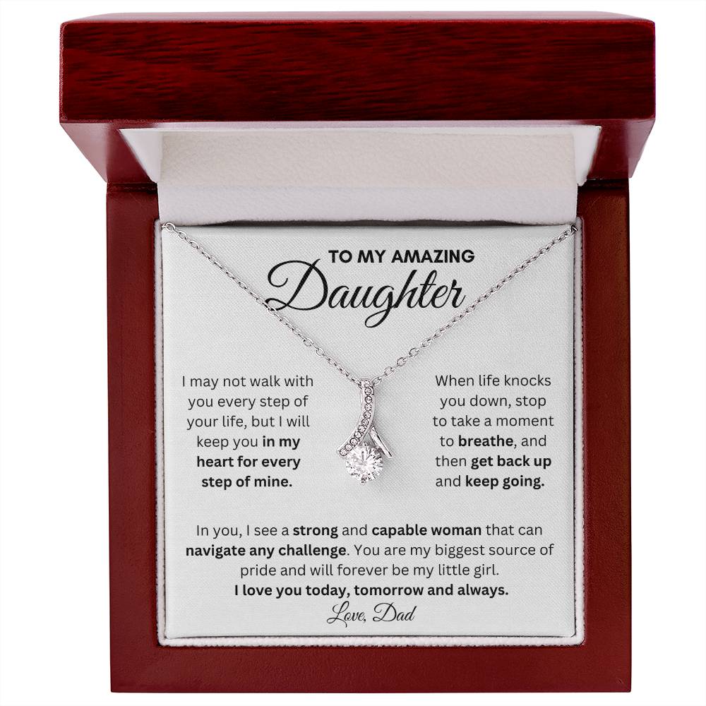 To My Amazing Daughter From Dad | Alluring Beauty Necklace Gift | A Perfect Present to Say "I Love You Always"