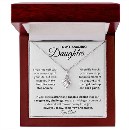To My Amazing Daughter From Dad | Alluring Beauty Necklace Gift | A Perfect Present to Say "I Love You Always"