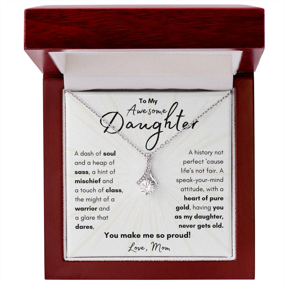 To My Awesome Daughter From Mom | Alluring Beauty Necklace Gift| The Perfect Present to Say "You Make Me So Proud!"