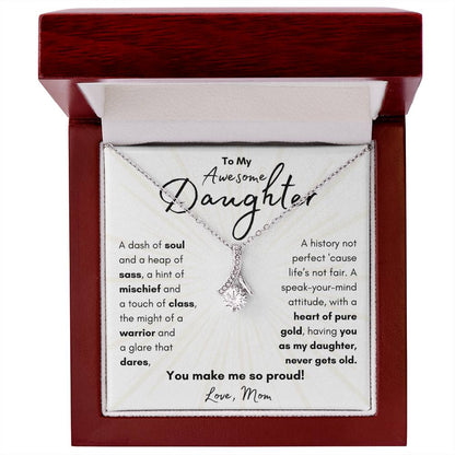 To My Awesome Daughter From Mom | Alluring Beauty Necklace Gift| The Perfect Present to Say "You Make Me So Proud!"