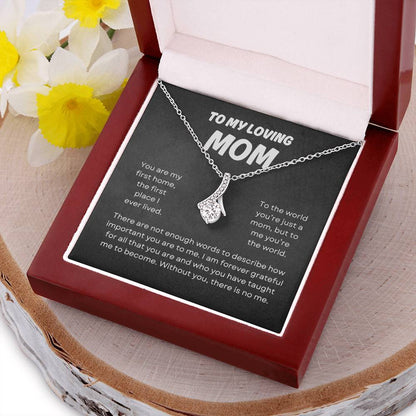 To My Loving Mom | Alluring Beauty Necklace | Yellow or Gold Finish | The Perfect Present to Say "You Mean the World to Me"