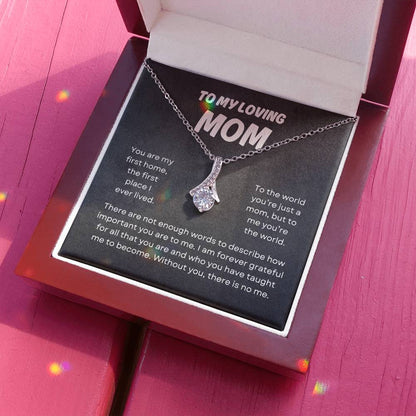 To My Loving Mom | Alluring Beauty Necklace | Yellow or Gold Finish | The Perfect Present to Say "You Mean the World to Me"
