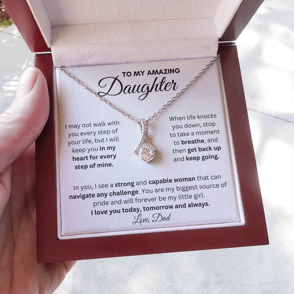 To My Amazing Daughter From Dad | Alluring Beauty Necklace Gift | A Perfect Present to Say "I Love You Always"
