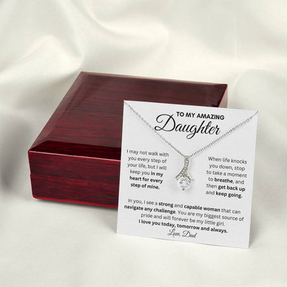 To My Amazing Daughter From Dad | Alluring Beauty Necklace Gift | A Perfect Present to Say "I Love You Always"
