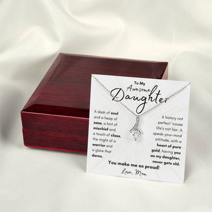 To My Awesome Daughter From Mom | Alluring Beauty Necklace Gift| The Perfect Present to Say "You Make Me So Proud!"