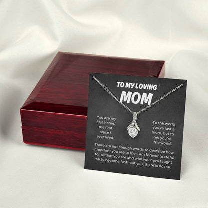 To My Loving Mom | Alluring Beauty Necklace | Yellow or Gold Finish | The Perfect Present to Say "You Mean the World to Me"